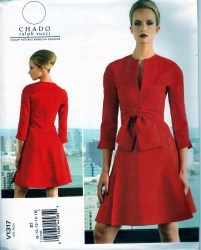 1317 VOGUE CHADO FLARE MIDRIFF TIED DRESS PATTERN 8-16 UNCUT